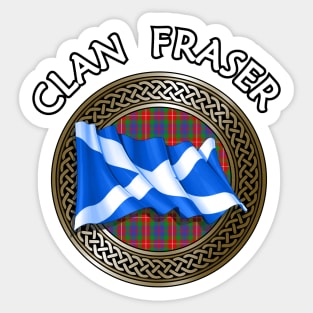 Clan Fraser Crest & Tartan Knot Sticker